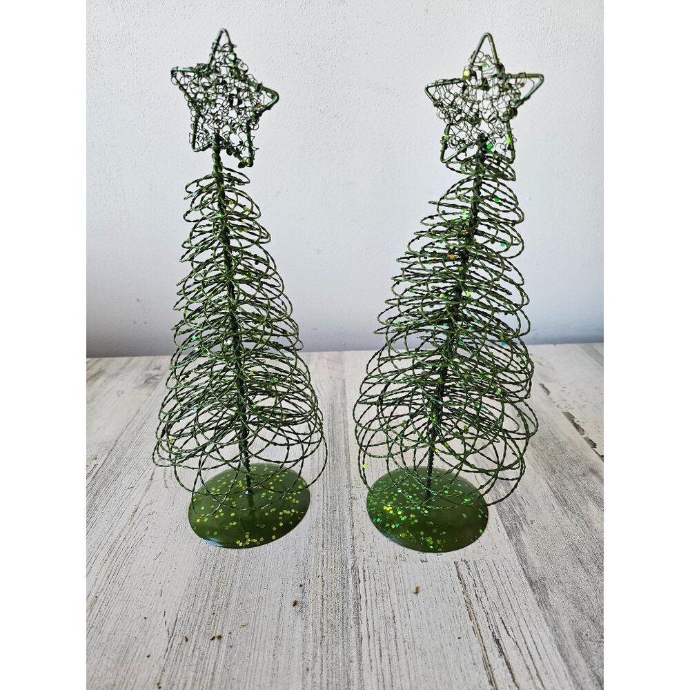 Pier 1 metal tree Xmas glitter sparkle retired set decor
